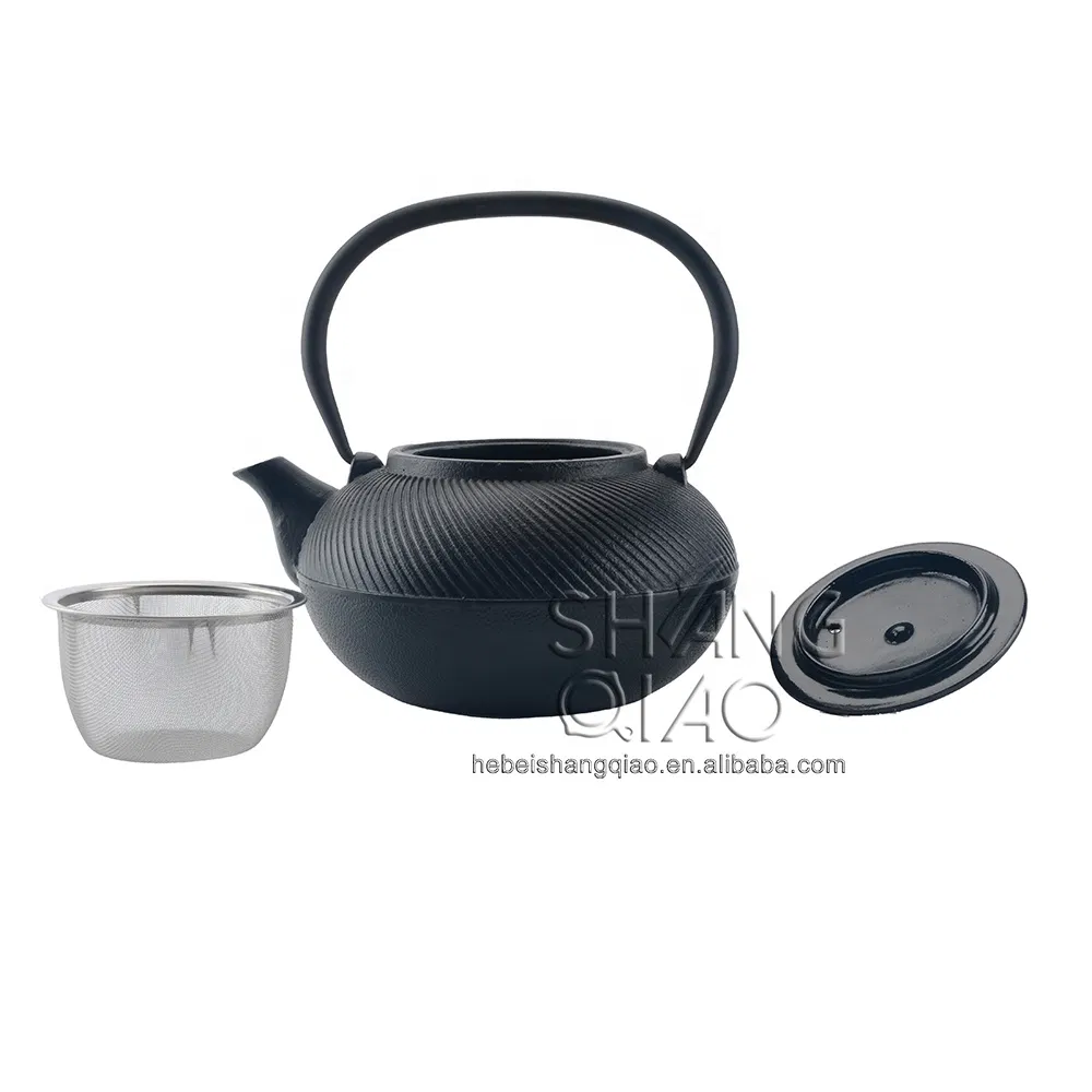 Чугунный чайник с резьбой, 1 л