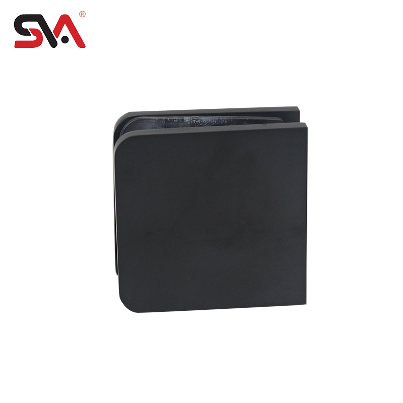 Solid Brass Matte Black for 5/16"-1/2" Tempered Glass Fixed Panel Clamp Used in Residential Bath and Commercial Hotel Applications