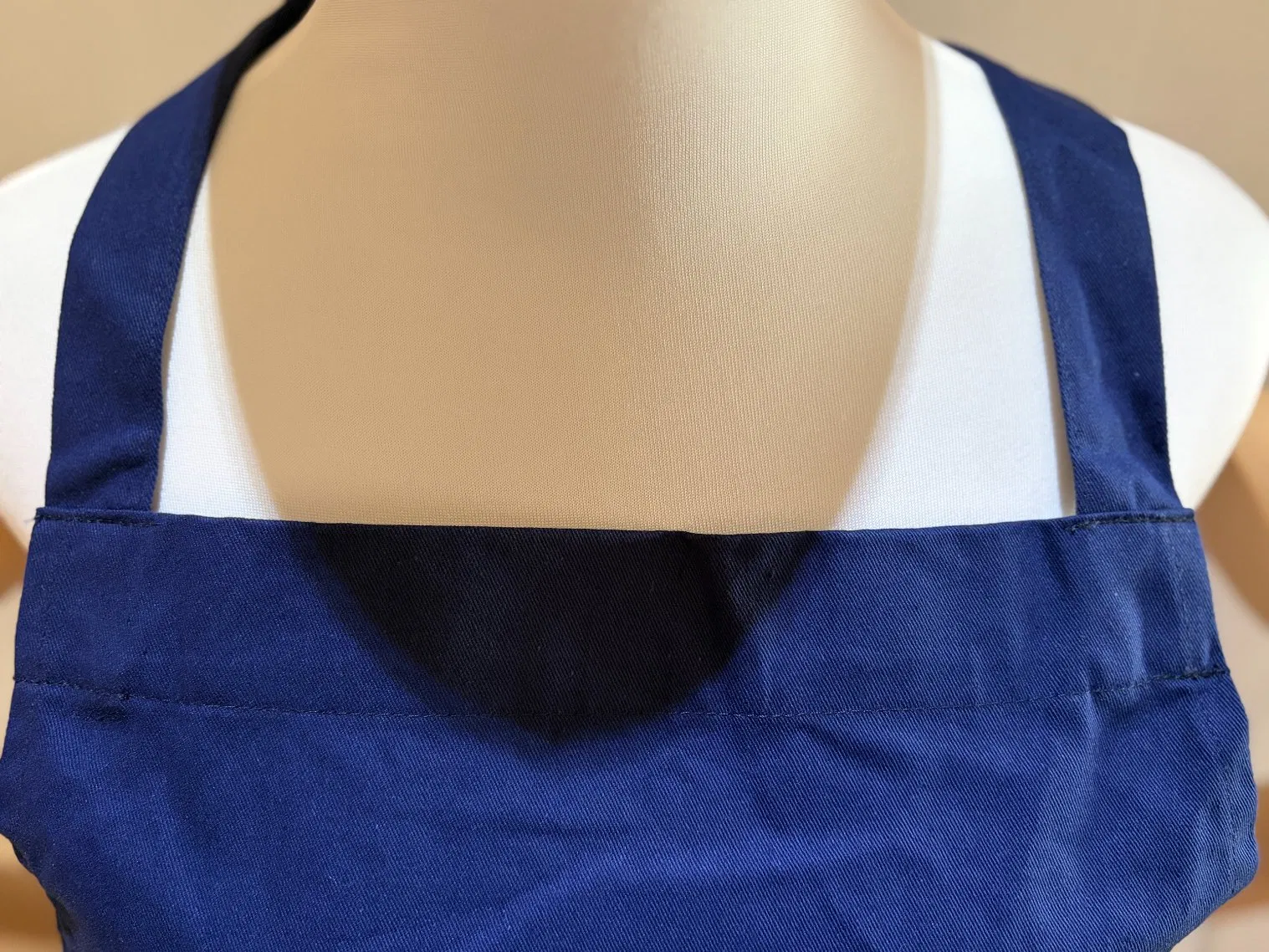 Cotton Twill Blue Bib Apron with Woven Belt Customized Logo Printed for Restaurant, Kitchen or Promotion