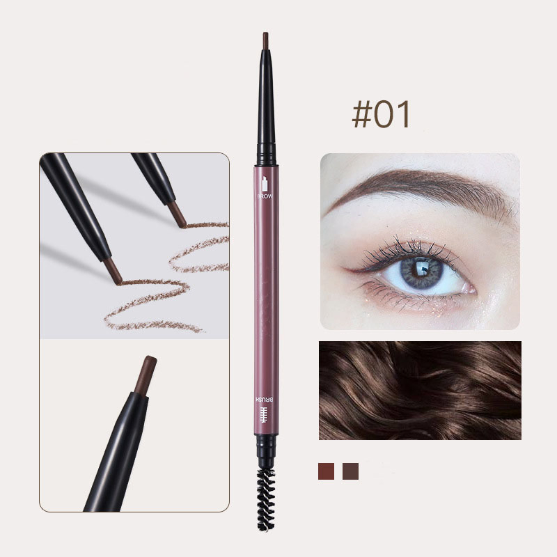 Double-Ended Ultra-Fine Eyebrow Pencil Wholesale Cosmetics Waterproof & Smudge-Proof Authentic Beauty Product