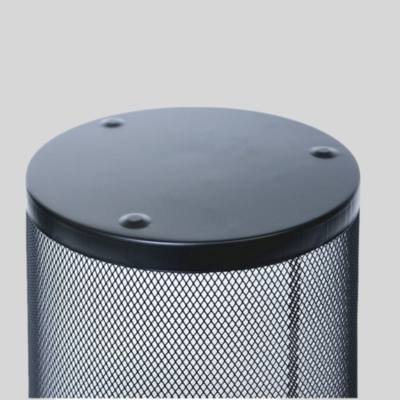 Металлическая мусорная корзина черная, сетка