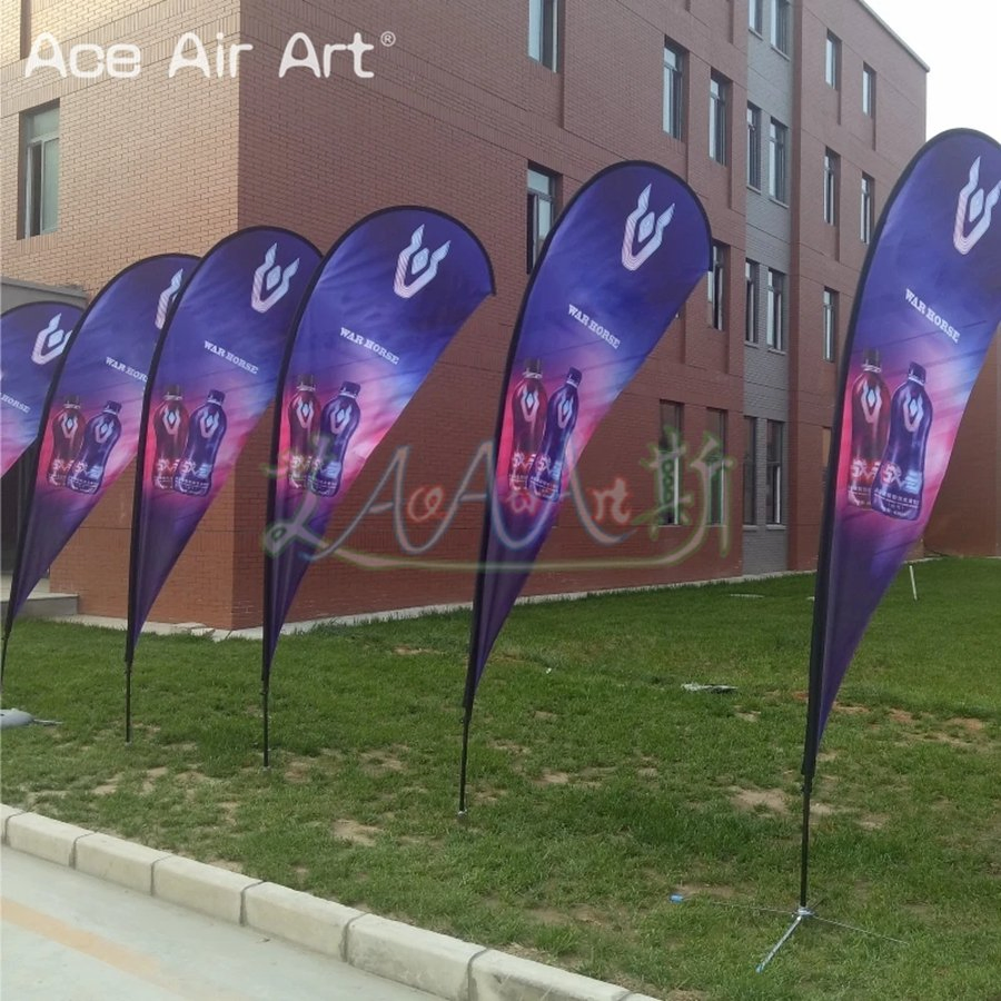 Teardrop Beach Flag and Flagpole with Base Graphic Custom Printed Banner Outdoor Advertising Promotion Event Camping Decoration