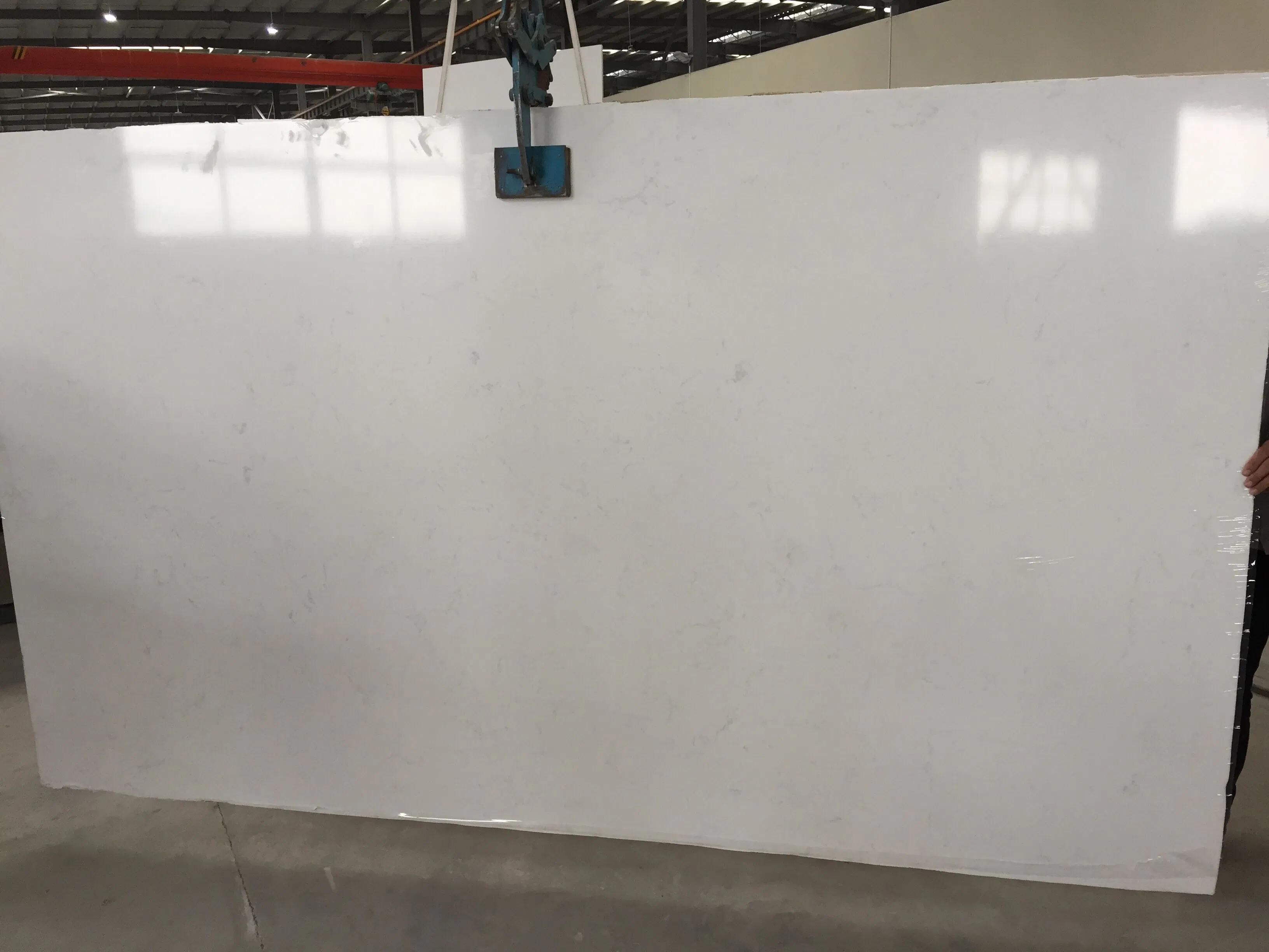 Light Vein Carrara Quartz Stone Slab for Countertops Bathroom Kitchen Wall
