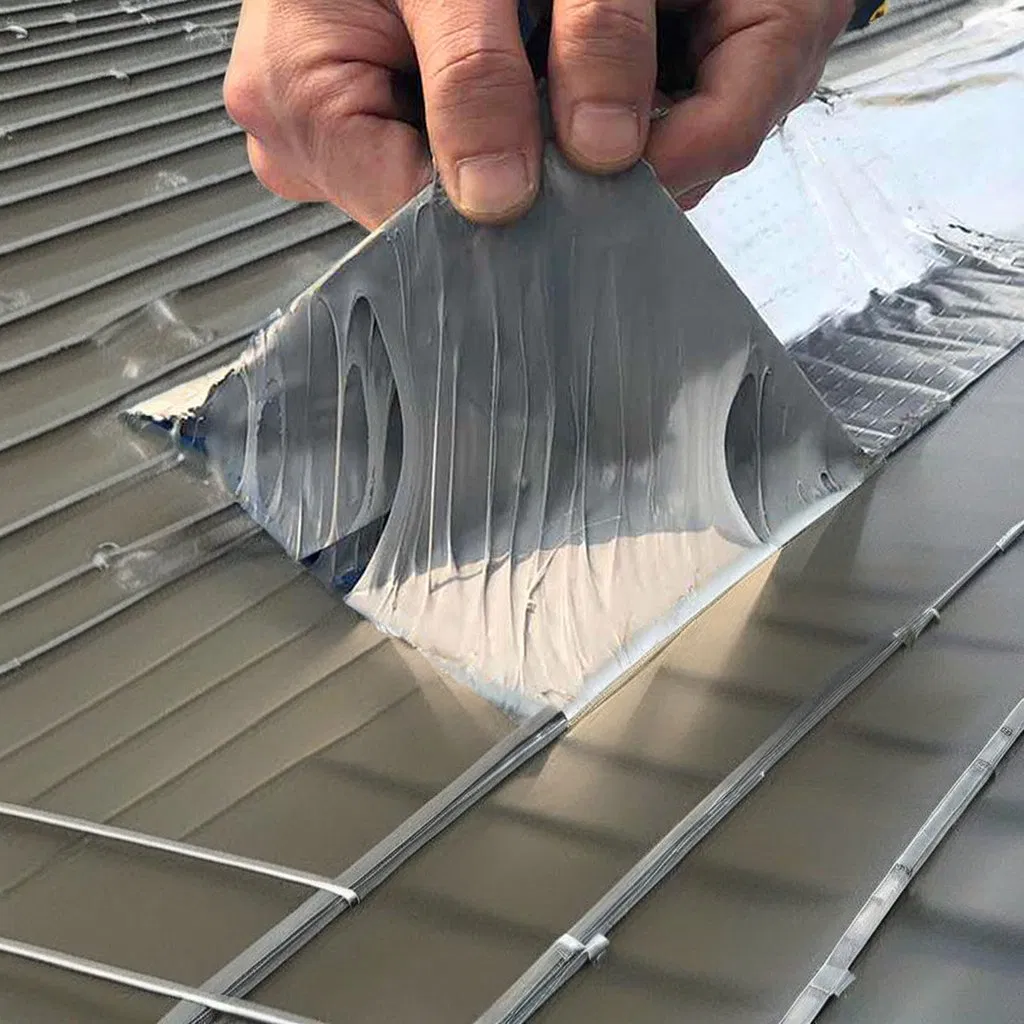 1.2mm Thick 4 Inch X 16 Feet Waterproof Butyl Tape Aluminum Foil Tape Butyl Sealant Tape for RV Repair, Window, Boat and Pipe Sealing, Glass & Edpm Rubber Roof