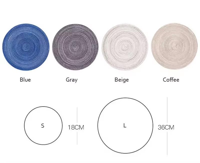 Round Place Mats Set of Washable Round Place Mats for Dining Table