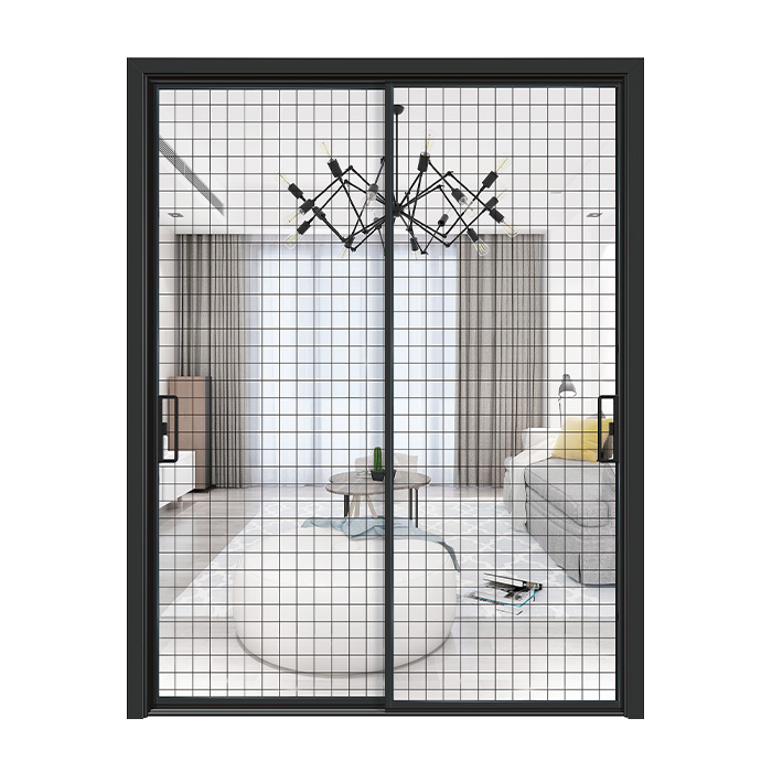 Patio Door Frame Fire Rated Door Aluminum Sliding Door with Handle