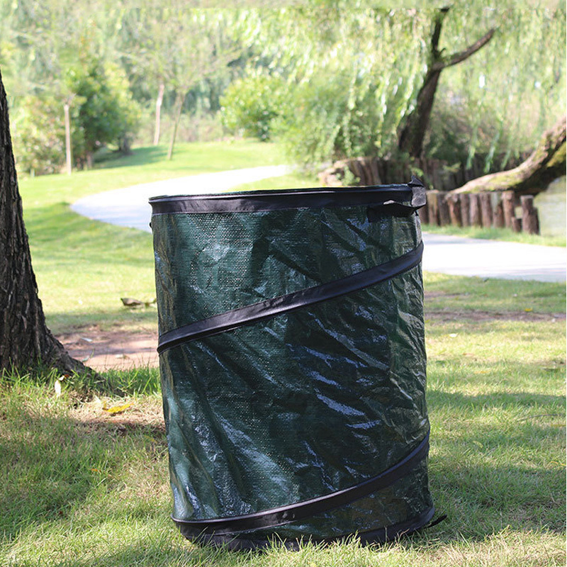 Collapsible Utility Good for Outdoor Garden Waste Bag Portable Bin Hanging Folding Organizer Leaf Bag Pop up Trash Can 22-Gallon Capacity Bl12000