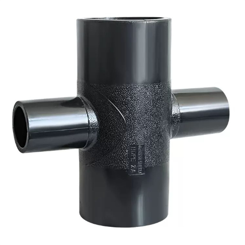 Zhongcai Pipe Fittings Equal Cross PE Welding for Water Supply Plastic Tube