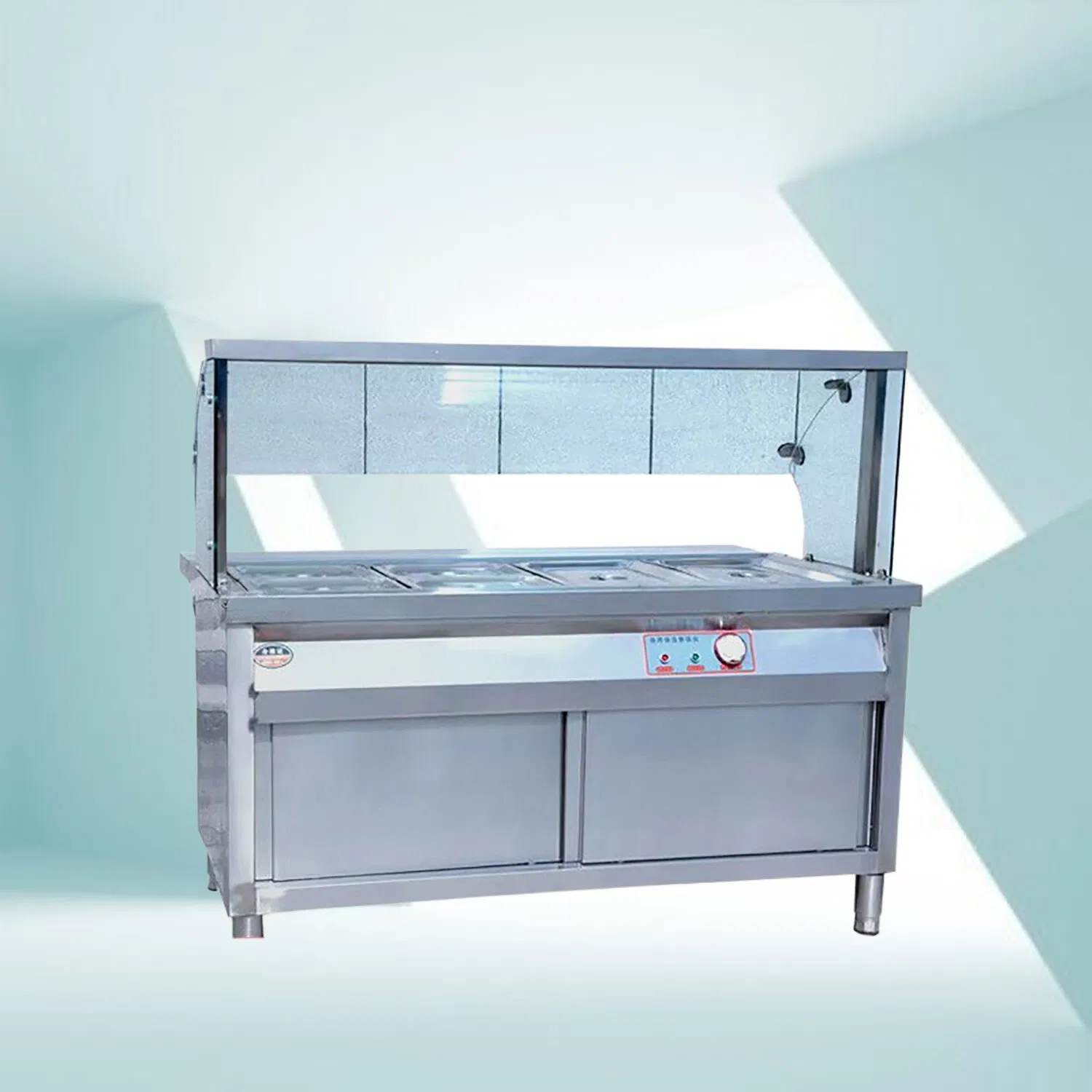 Bain Marie Hot Food Warmer Trolly with Cabinet