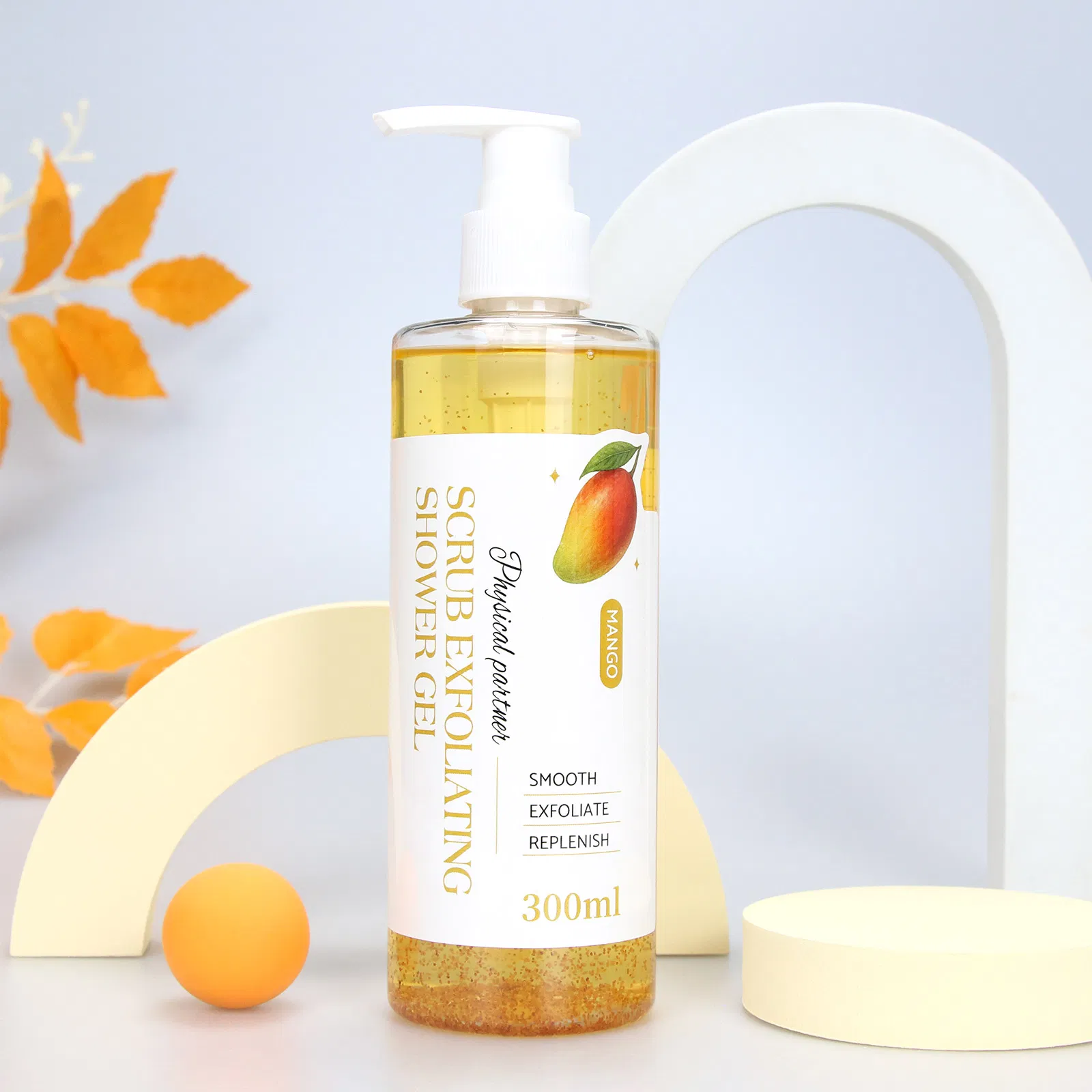 Beauty Cosmetics Body Care Invigorates Brightens Skin Mango Scrub Exfoliating Shower Gel