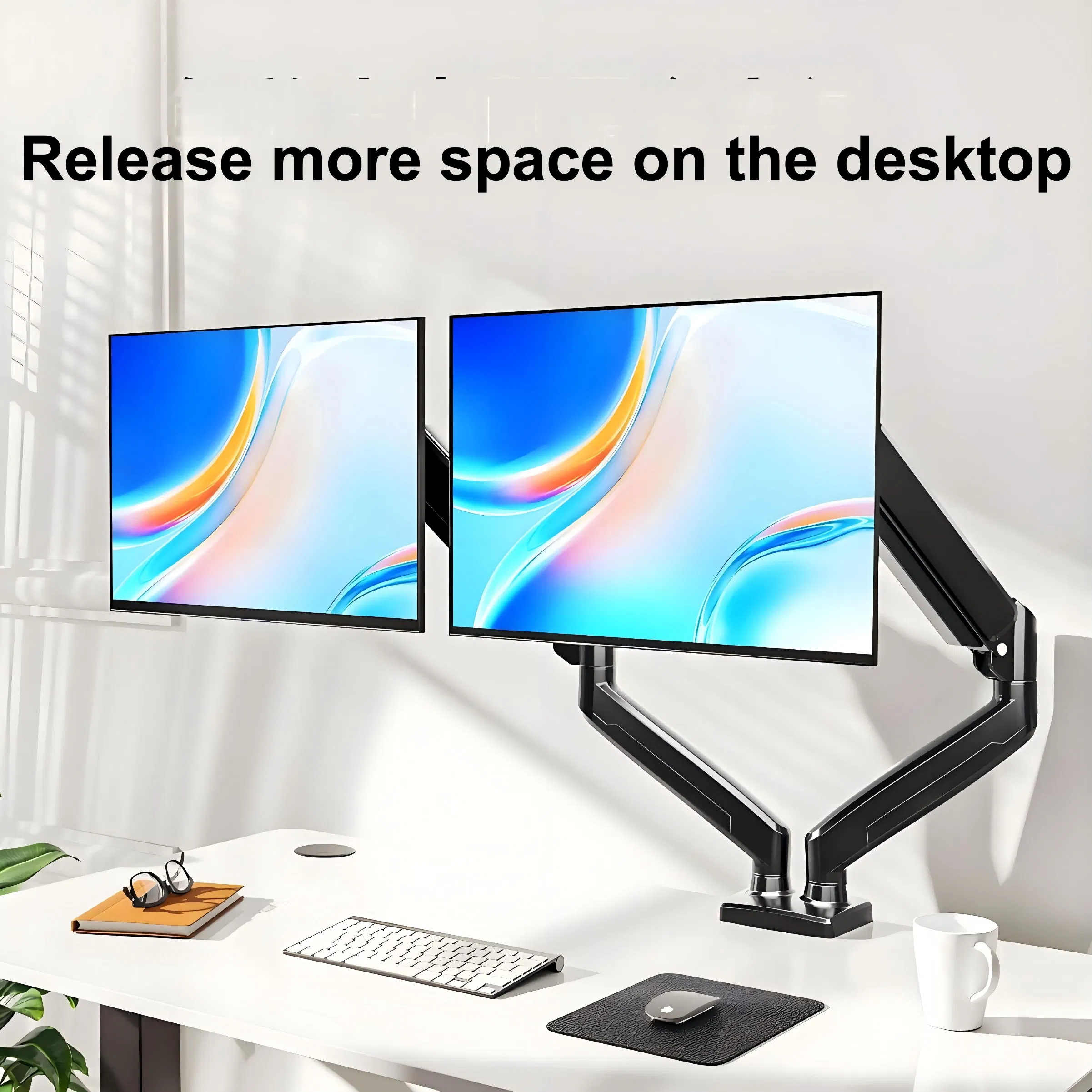 Газлифтный кронштейн для двух мониторов 17-32 дюйма