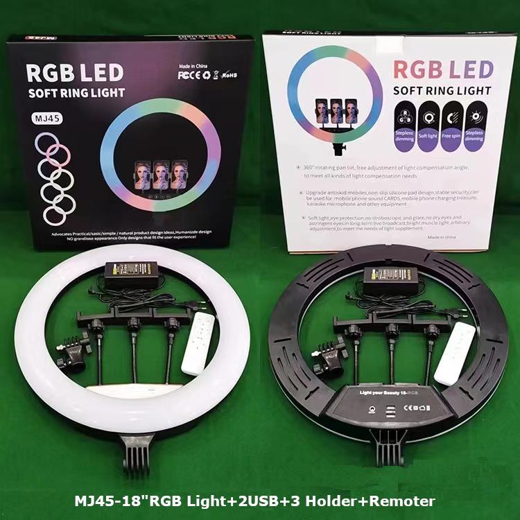 10-дюймовая RGB кольцевая лампа для селфи со штативом 2.1м