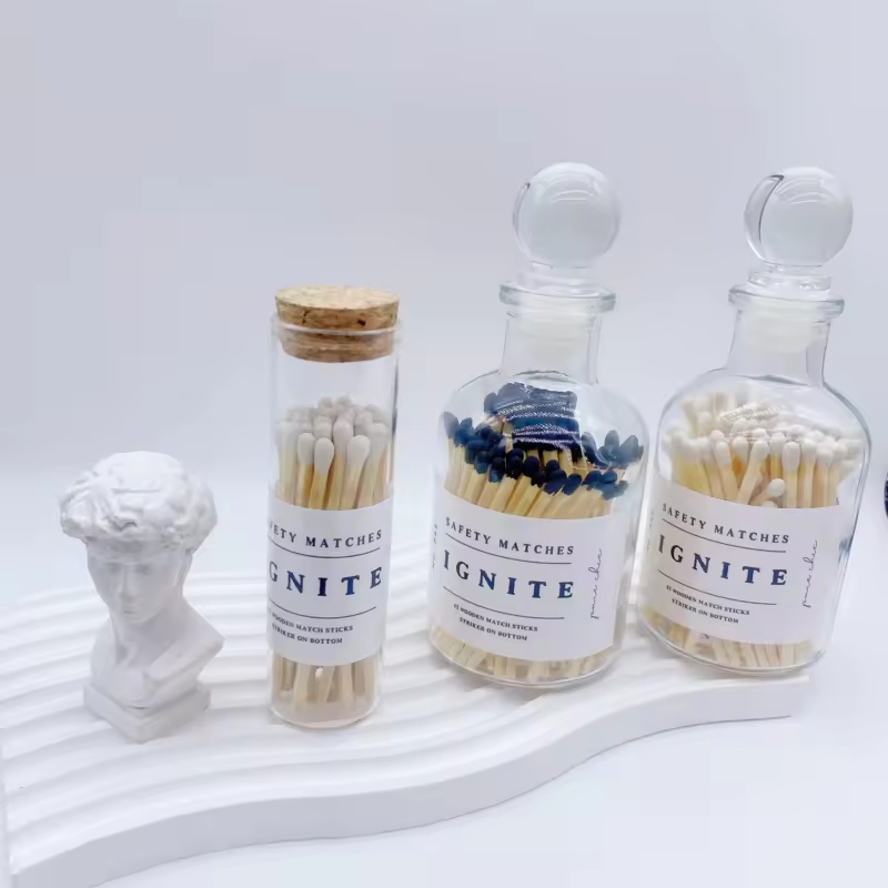 Handcrafted Match Sticks in Stylish Bottle for Relaxation and Aromatherapy