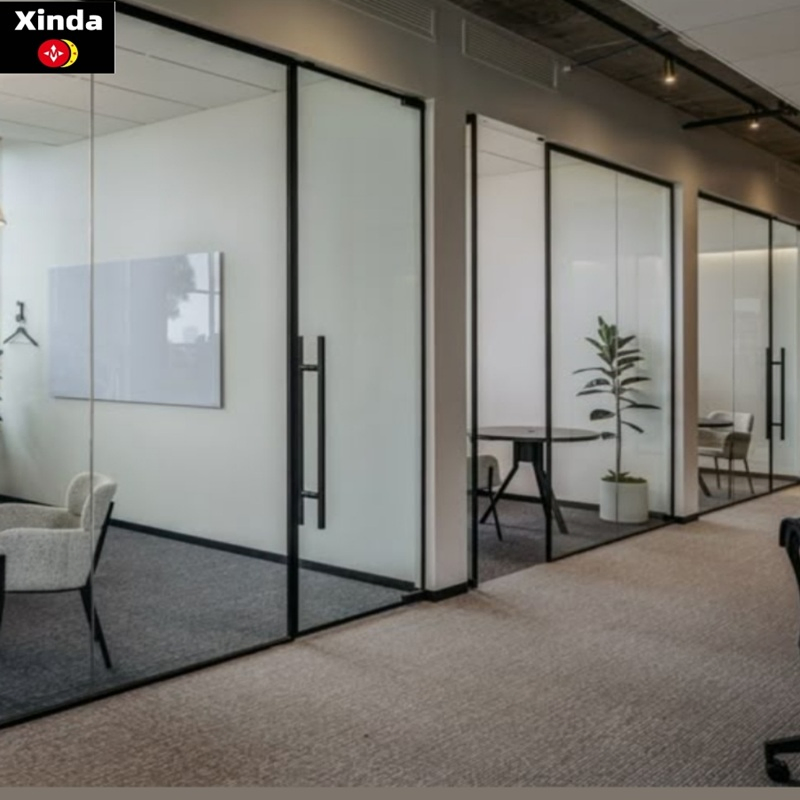 Tempered Glass Partition Walls for Office - Soundproof, Custom Sizes
