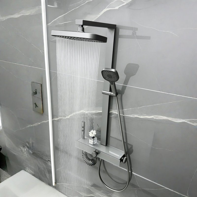 Luxury Smart Digital Display Multi-Function Shower Set with Storage Shelf