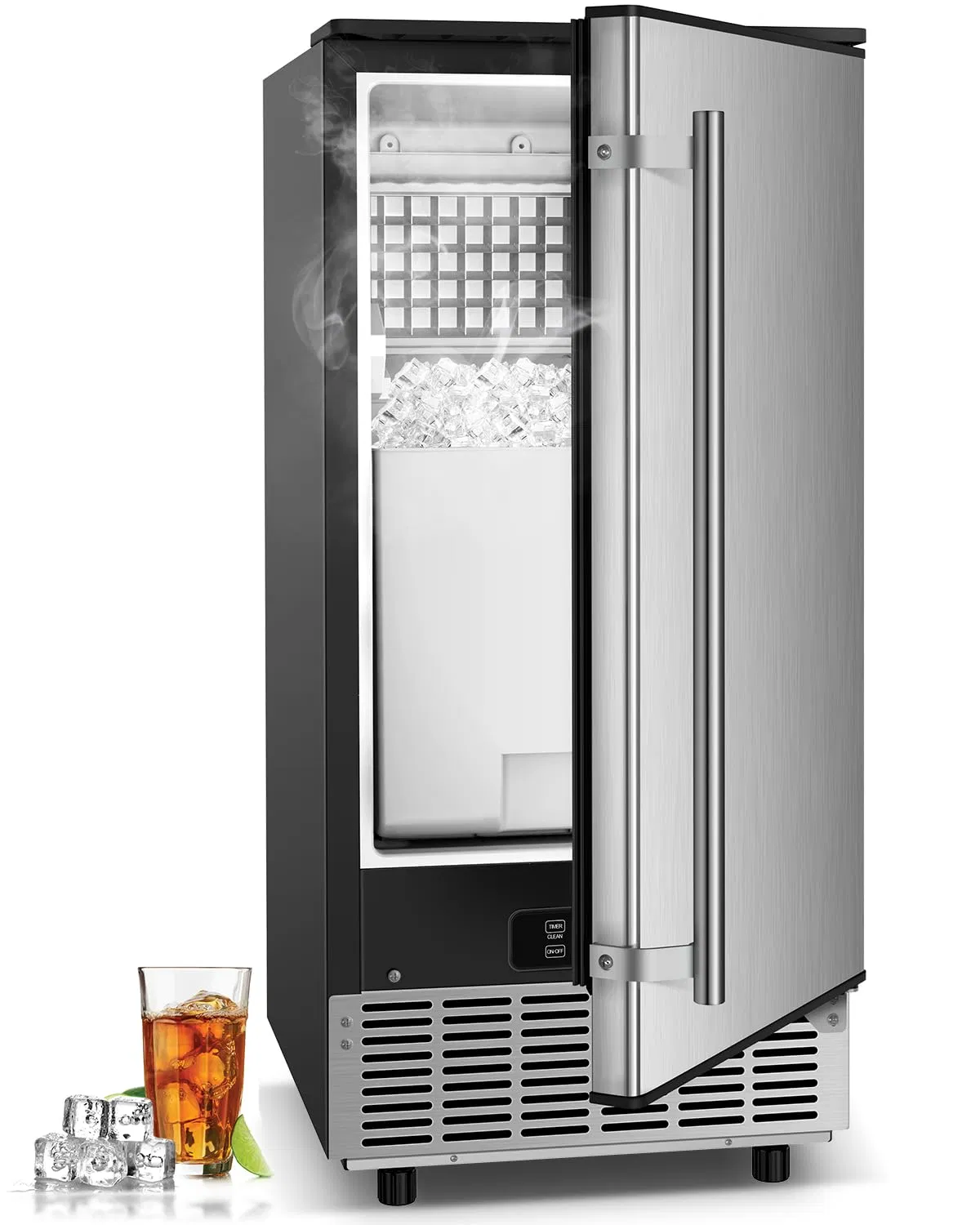 Under Counter / Freestanding Ice Maker Machine Commercial - 50kgs/24h with Reversible Door