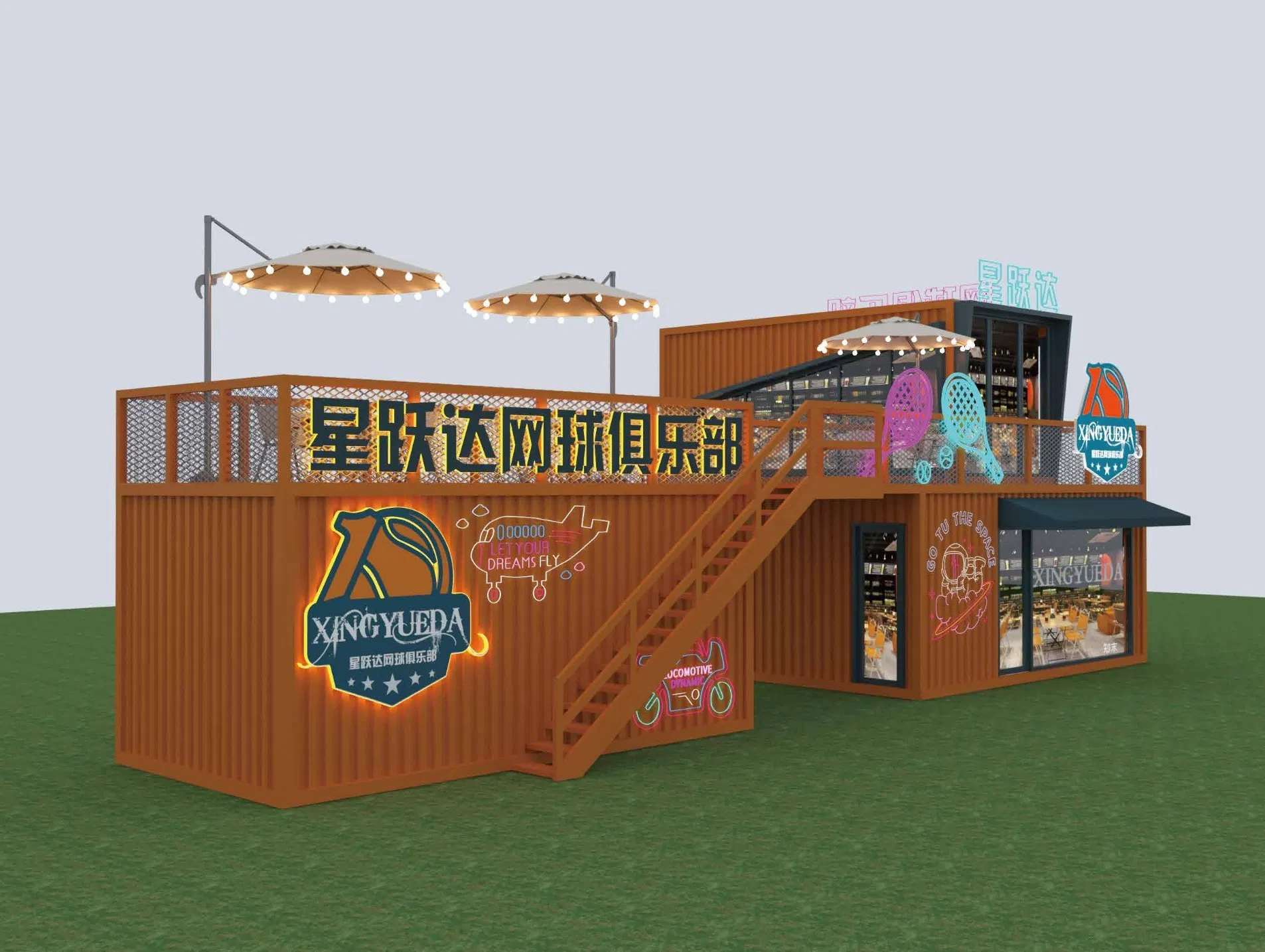Container Shop Cafe Container Restaurant Modern Container Fast Food Kiosk