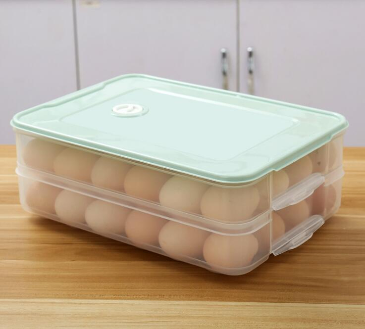 Transparent Multi-Function 2-Layers Fresh-Keeping Plastic Box for 48 Eggs