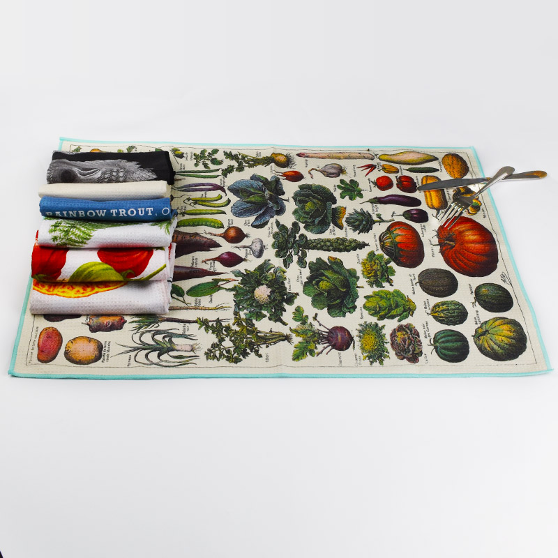 High Quality Flour Sack Kitchen Cotton Tea Towel Customized Printing Design for Kitchen Dish Cleaning Towel