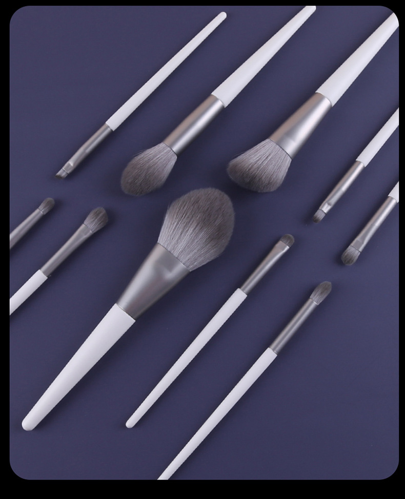 Factory Wholesales 8PCS Personalized Wood Handle Makeup Brush Set