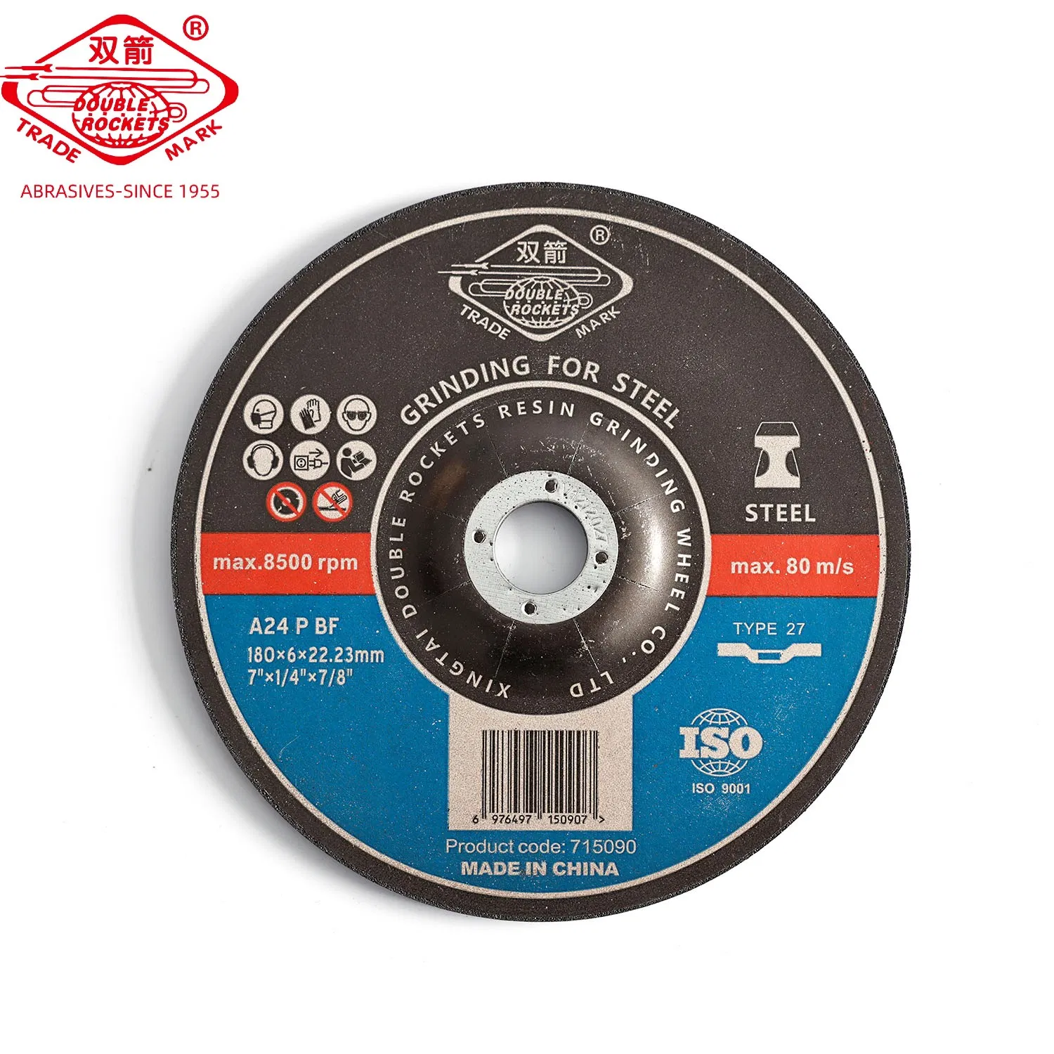 7 Inch 180X6X22.23mm Angle Grinder Grinding Wheel for All Metal Durable Grinding Disc