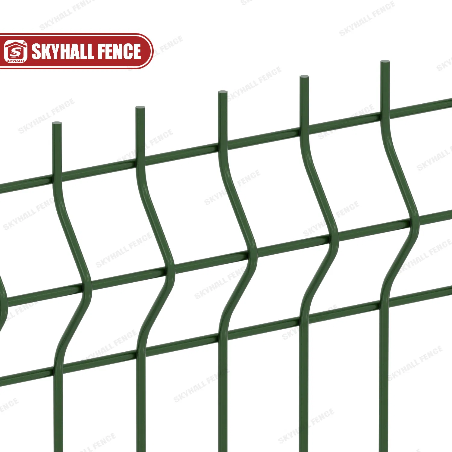 Green PVC Coated Galvanized 3D Curved Weld Mesh Fences