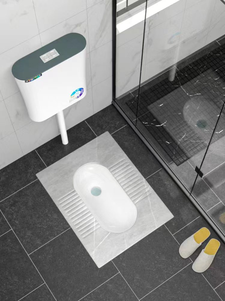 Rock Slab Marble Effect Water Closet S-Trap Squatting Pan Bathroom Ceramic Squat Toilet