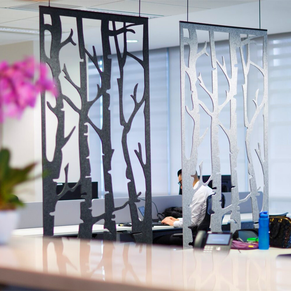 Acoustic Polyester Fiber 3D Hollowing-out Partition for Office Decor