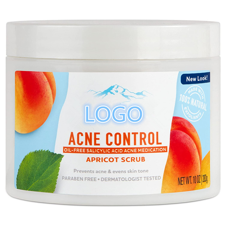 Custom Organic Exfoliante Deep Cleansing Moisturizing Peach Apricot Acne Control Face Scrub