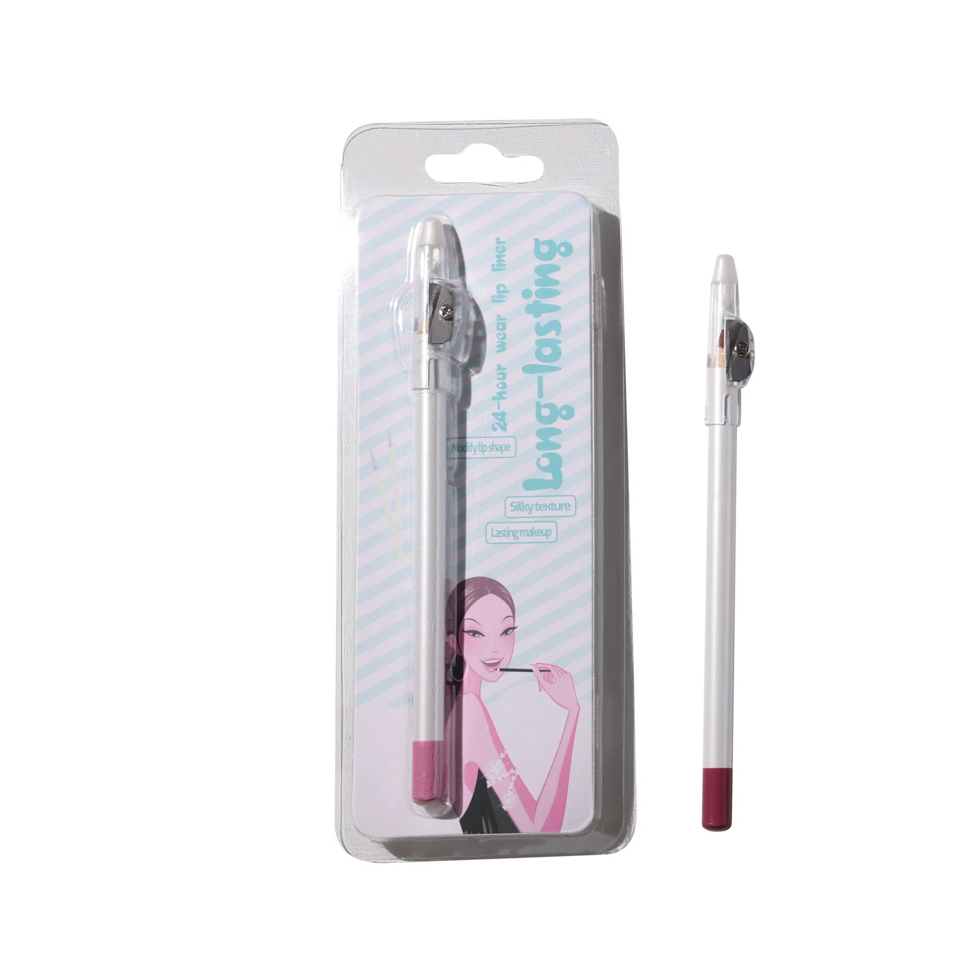 Wholesale Bulk Vegan White Lip Liner Pencils Custom Logo Smooth Long Lasting Lipliner Hot Selling Dark Brown Lip Liner