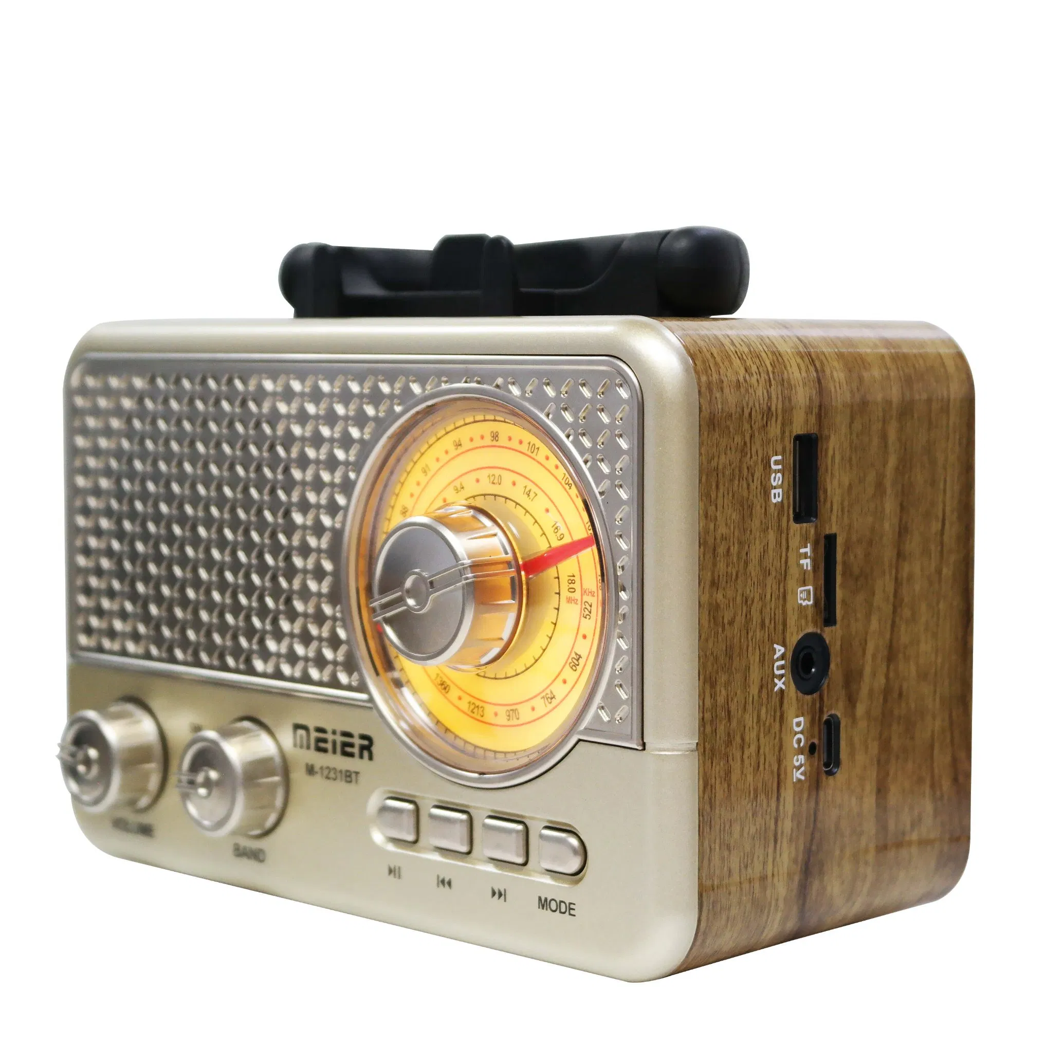 Portable 3 Band Am FM Sw, Consumer Electronics Electric Portable Audio Kit, Loud Volume, Wireless Connectivity, TF Card and MP3 Play M-1231BT