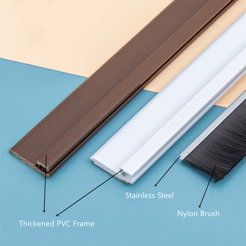 Plastic Holder Nylon Bristle Brush Seal Strip for Door Bottom Draught Excluder Brush Strip Seal