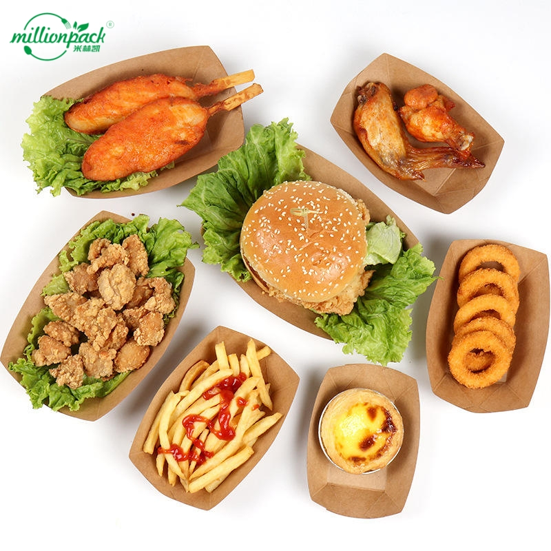 Disposable Paper Snack Boat for Bar Foods and Restaurant Side Dishes