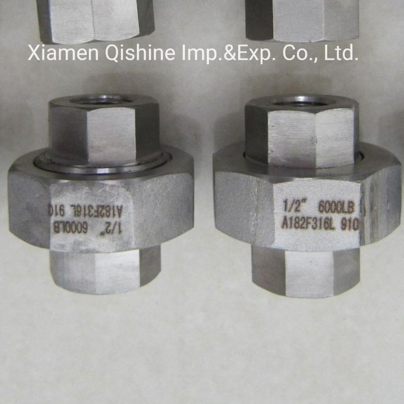 1/2" Stainless Steel A182 F316L 6000lb Thread Union Forged Pipe Fitting