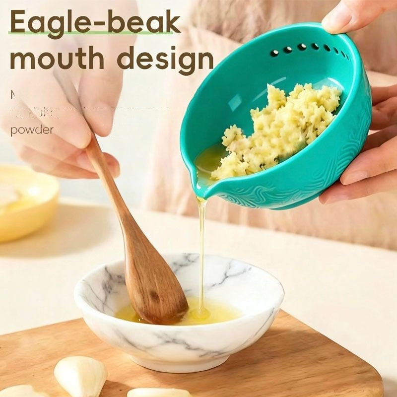 Garlic Grater Herb Bowl with Herb Storage Bowl Garlic Mincing and Cooking Garnish Durable Easy Store Home Gadgets