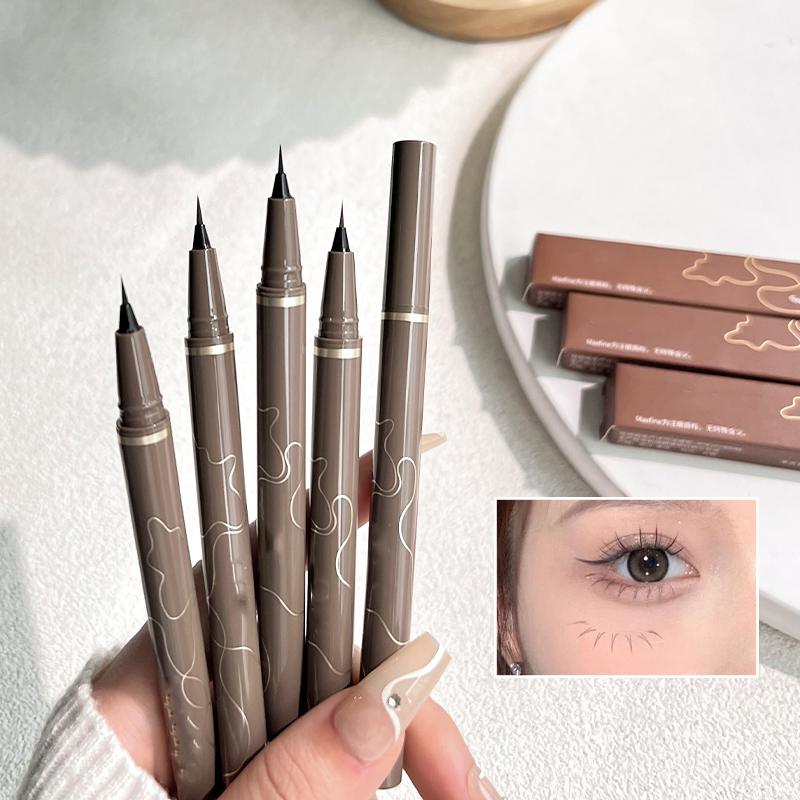 Black Liquid and Smudge-Proof Eyeliner Pencil with Fast-Dry Smooth Brush