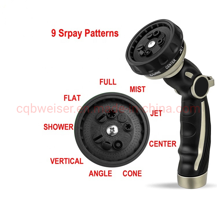 Multi Function High Pressure Metal Garden Water Spray Hose Nozzle