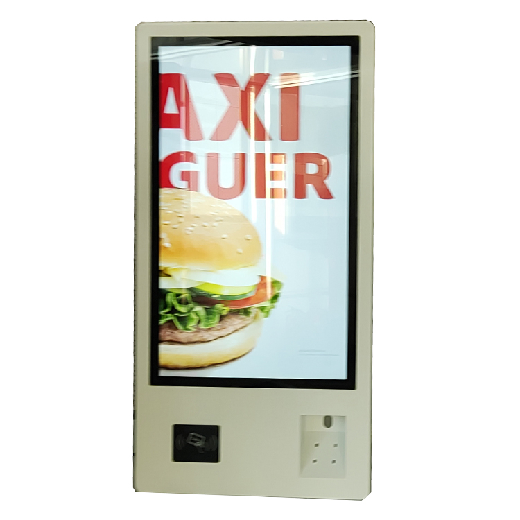 Wall Mounted 21 Inch Cashless Fast Food Ordering Kiosk Android Interactive Self Service Check in Kiosk