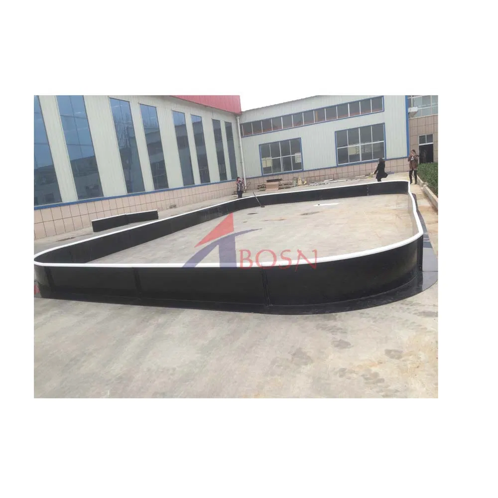 40X20m Black Round Handrail Iff PP Football Soccer Barrier Floorball Rink with Logo