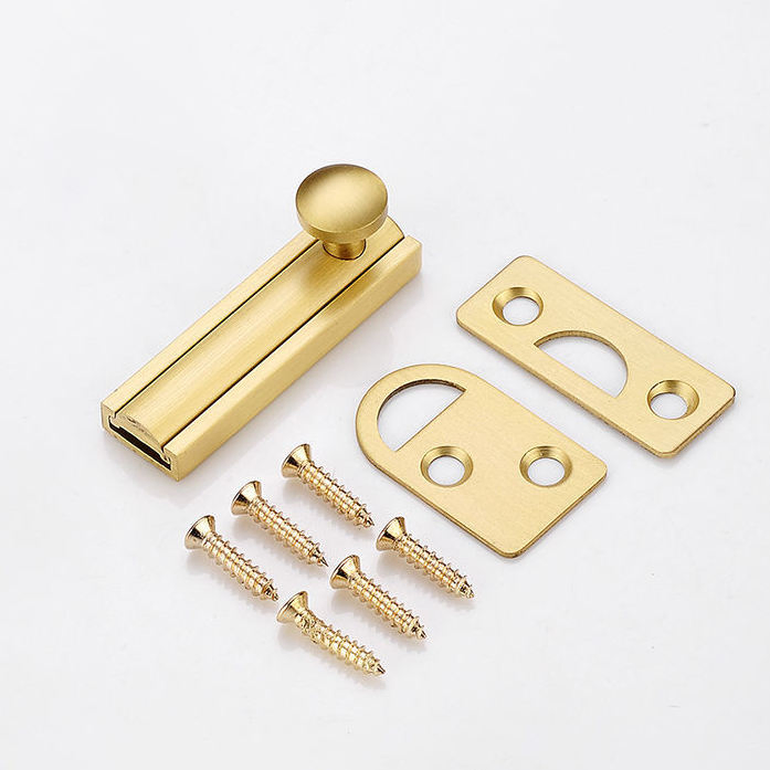 Wholesale Pure Brass Solid Latch Electroplating Brushed Door Bolt Heavy Duty Solid