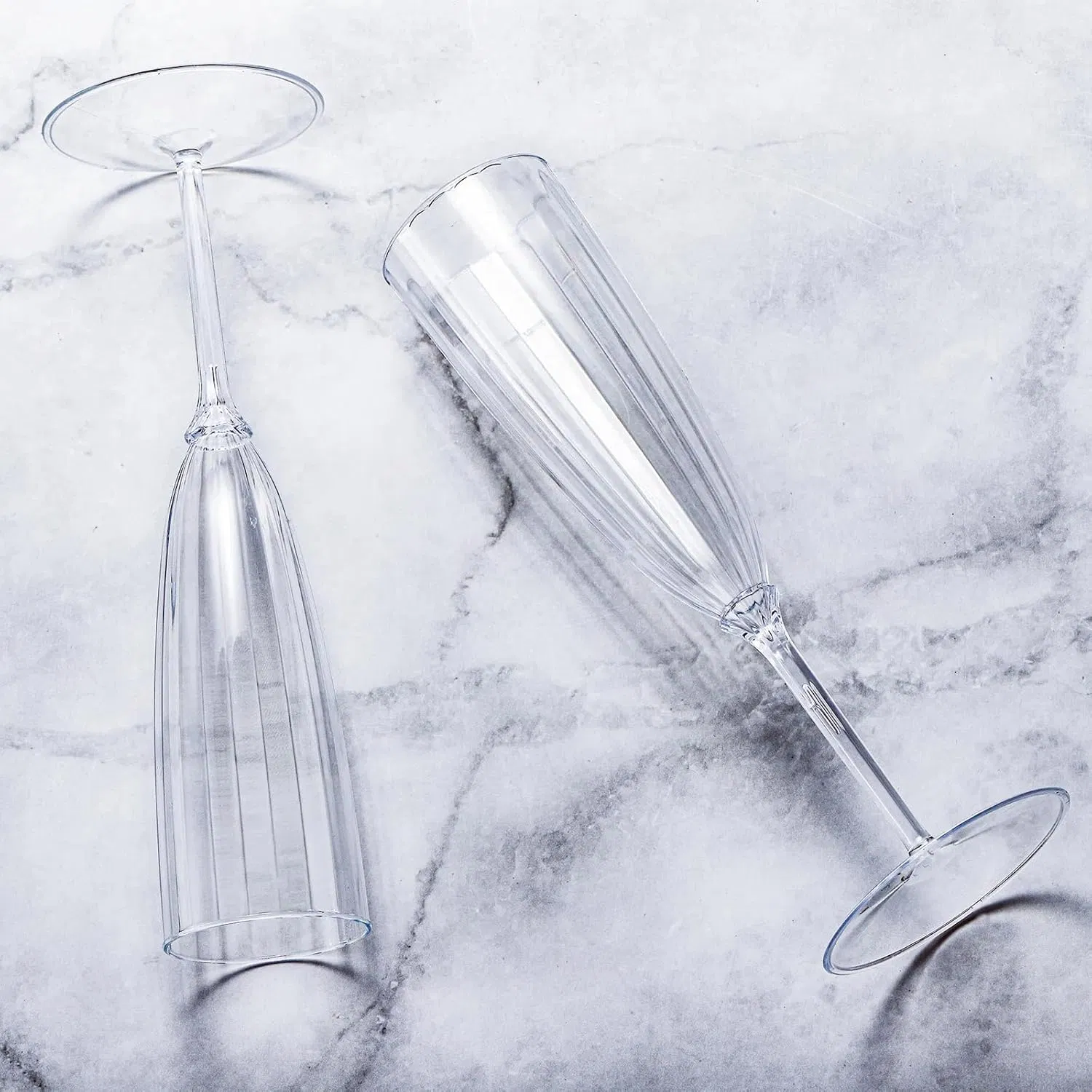 Elegant 6 Oz Clear Plastic Champagne Flutes for Parties