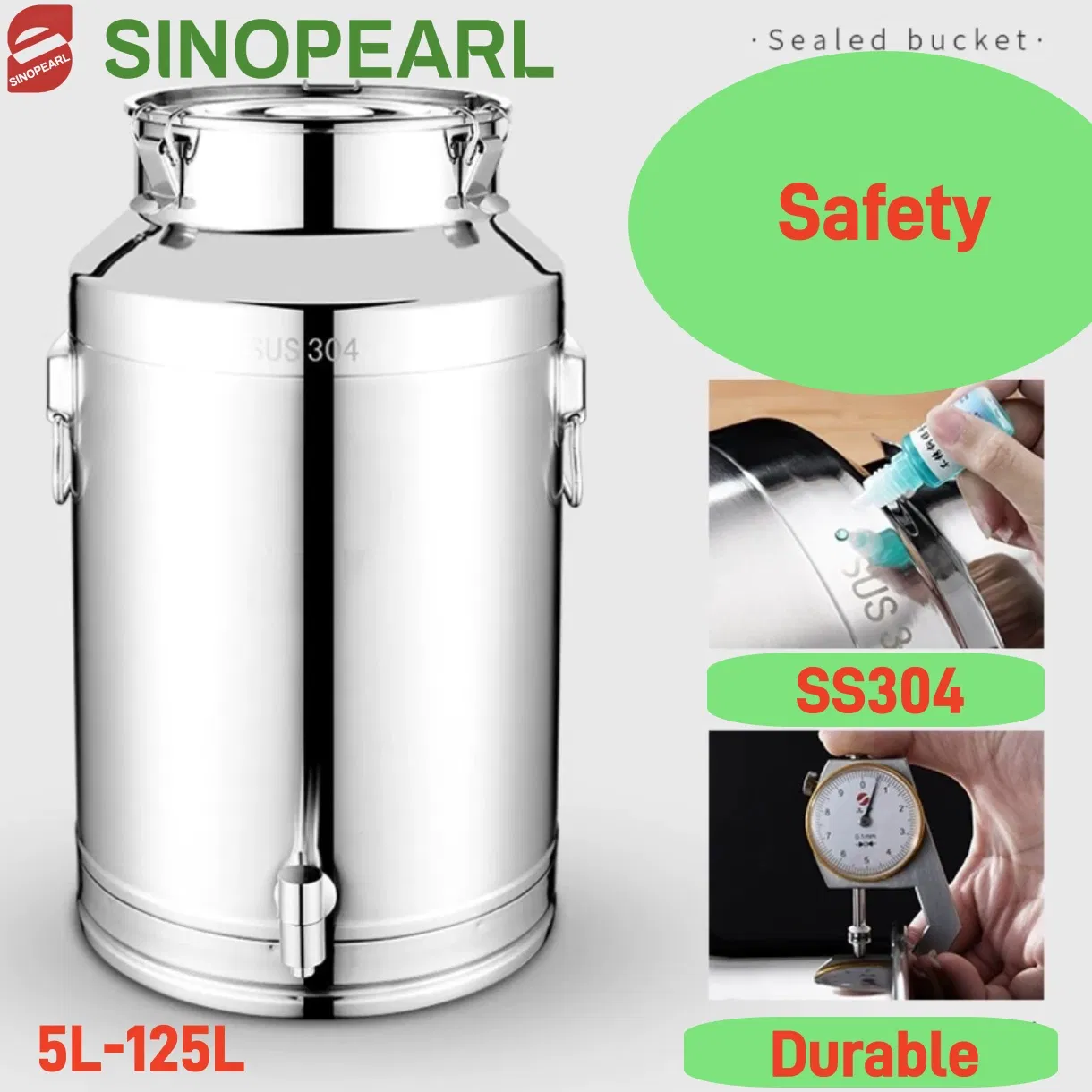 Пищевая бочка из нержавеющей стали SS304, 58 л