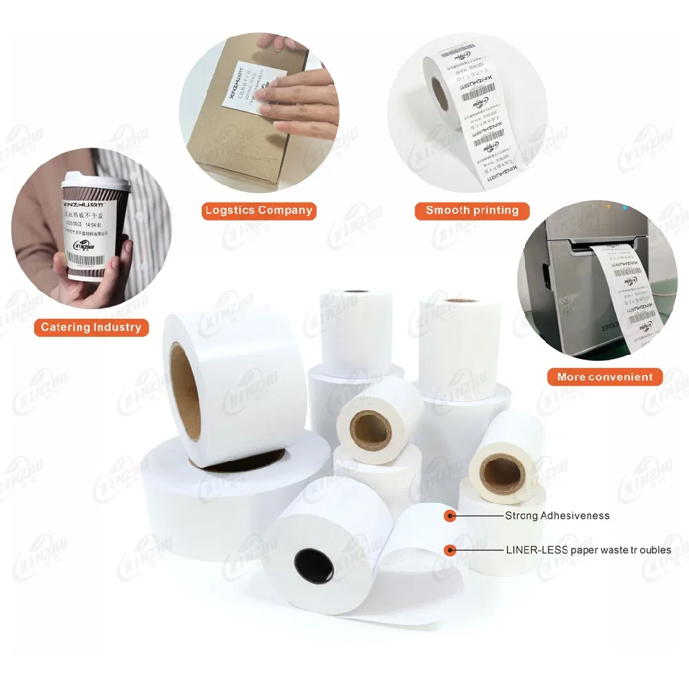 Supermarket Food Packaging/Milk Tea Cup/Transportation/Use Self-Adhesive Direct Thermal Linerless Label Roll