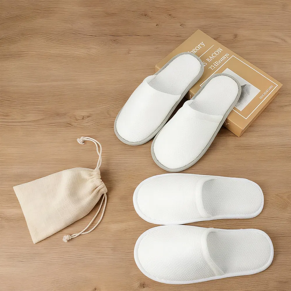 Hotel Indoor Adult Individually Disposable Breathable Nonwoven Closed-Toe Slipper