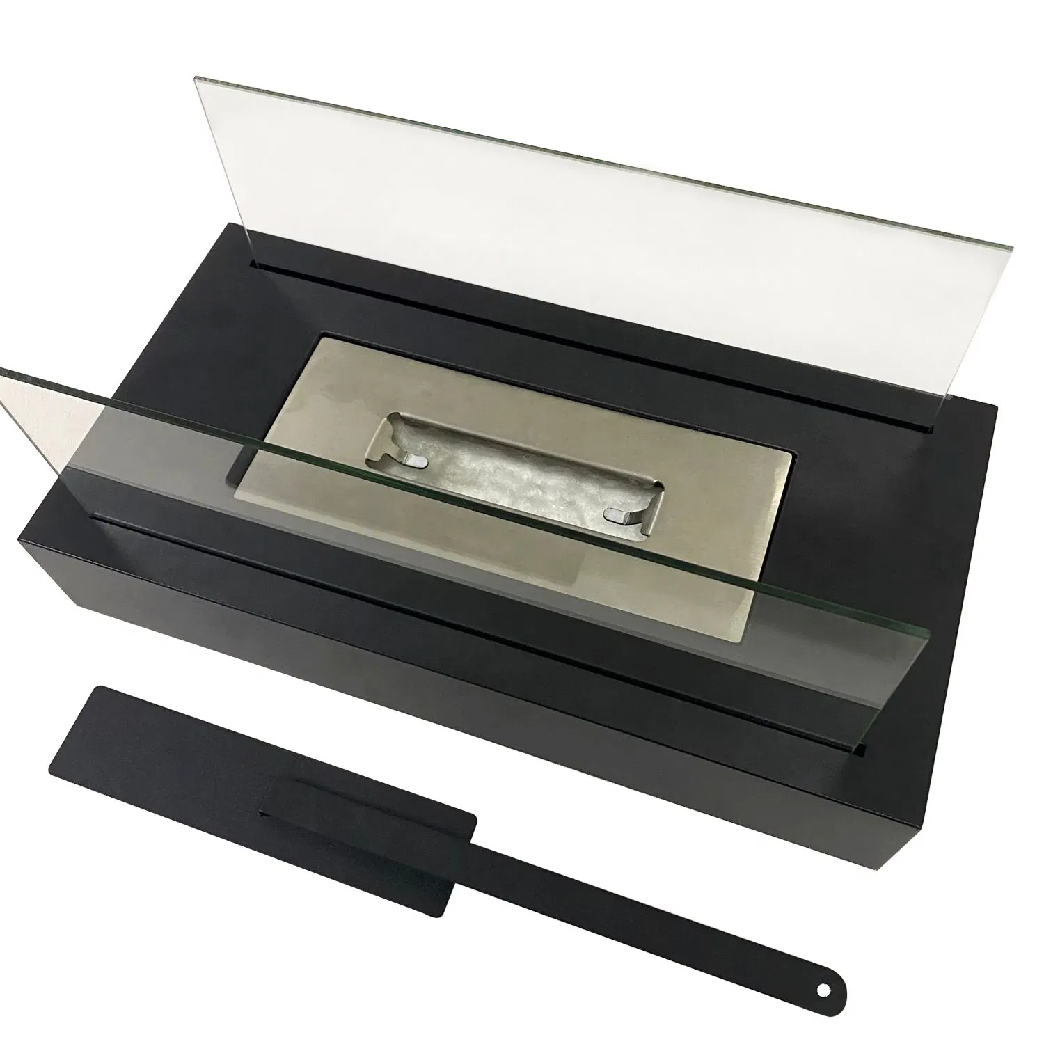 Cookwin Indoor Stainless Steel Square Tabletop Fireplace Modern Portable Ethanol Fire Pit