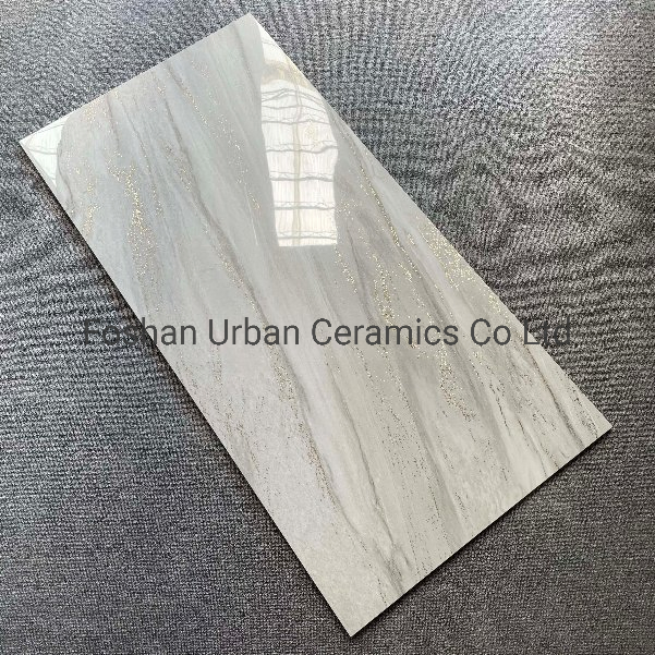 Ursg6012002 Foshan Popular Design 600*1200mm Vitrified K-Line Golden Silver Glazed Polished Full Body Porcelain Floor Wall Tile