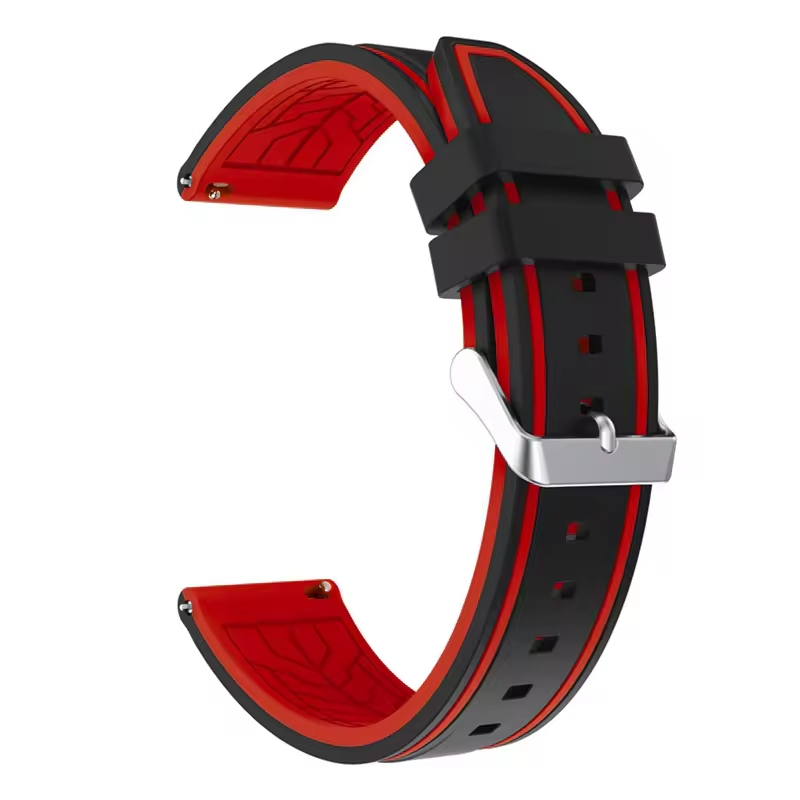 Factory Price Watch Strap with Quick Release Pins 20mm 22mm 24mm 26mm Bicolor Silicone Watch Band