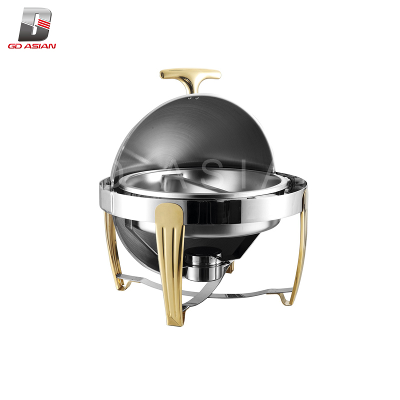 Round Roll Chafing Dish Diner Buffet with Golden 475*475*460mm