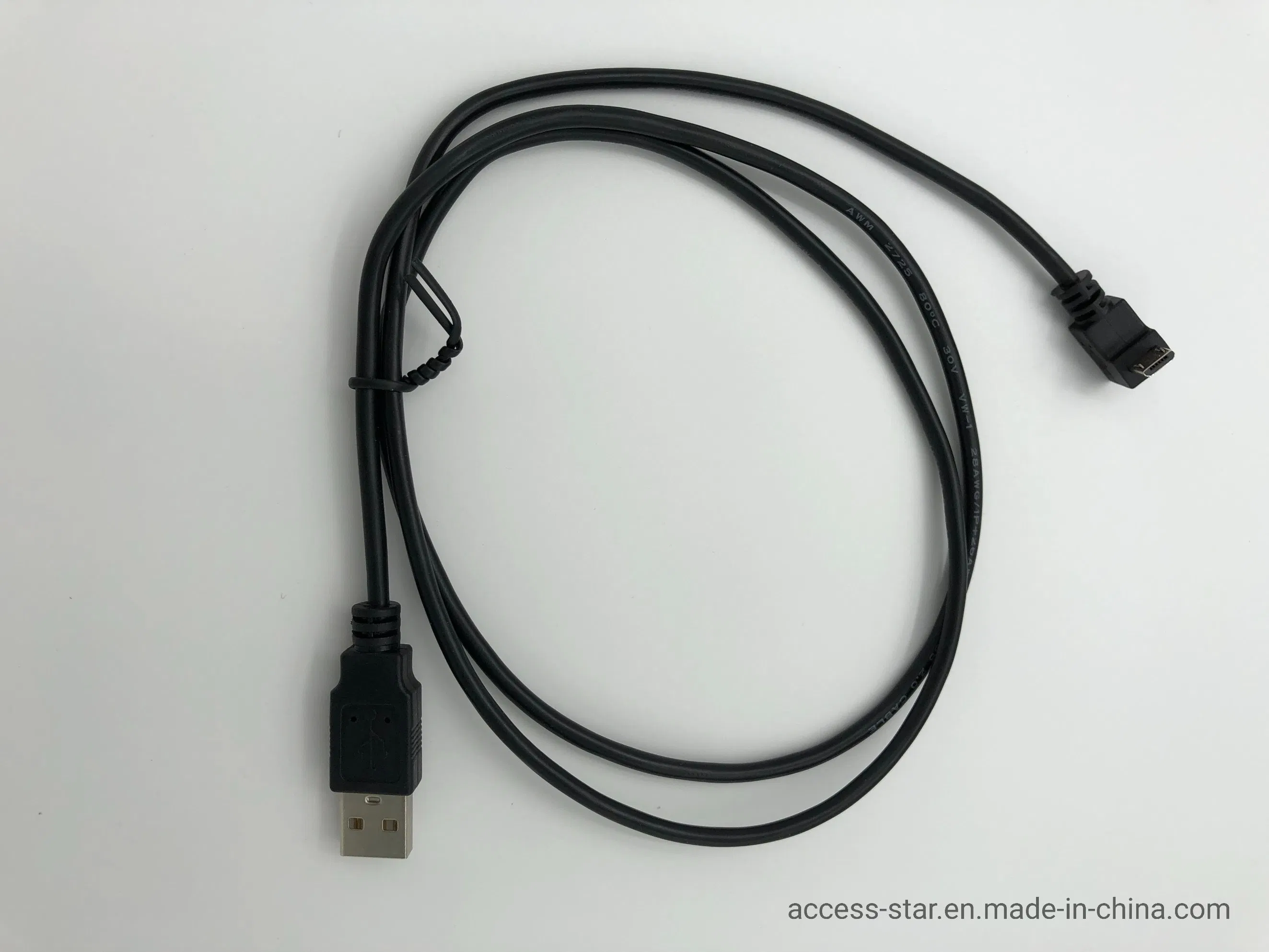 USB-кабель 0.4 м, черный, USB-A на Type-C, 90 градусов