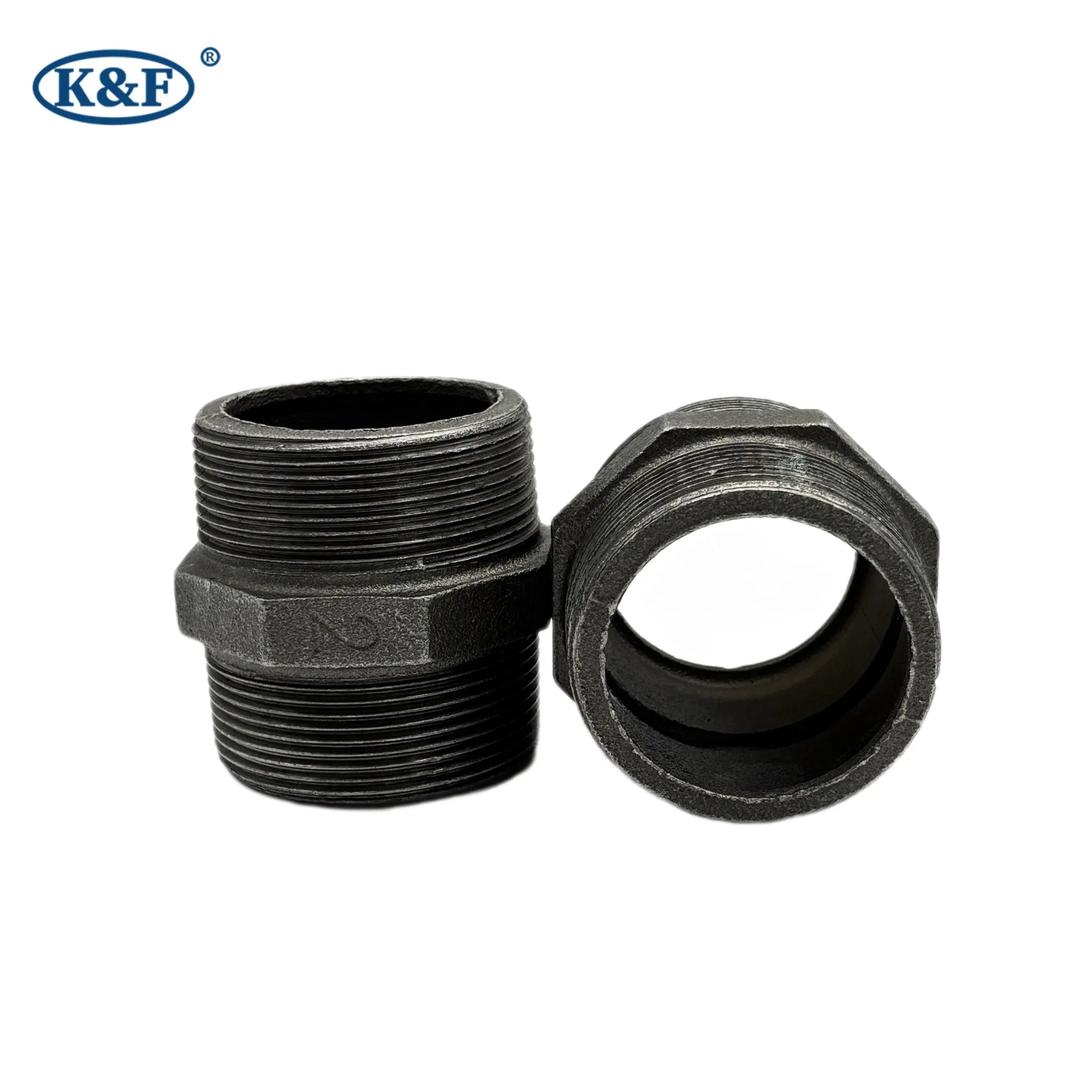 Kanaifu ASME Black Malleable Iron Thread Gi Galvanized Pipe Fitting Nipple for Water/Gas/Oil